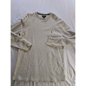 Polo Ralph Lauren Men's XL 100% Cotton Cream Long Sleeve Thermal Shirt